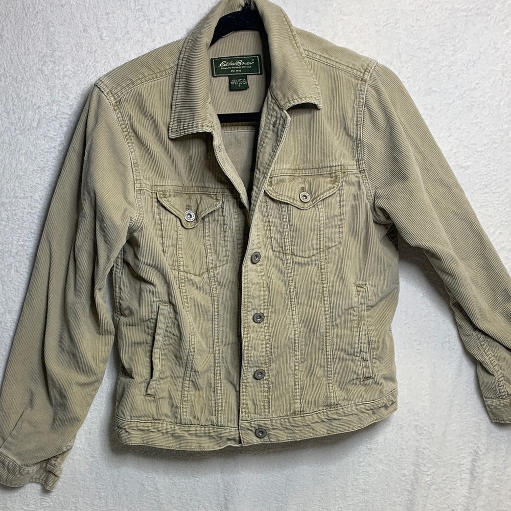 Eddie Bauer Light Tan Corduroy Shirt Jacket